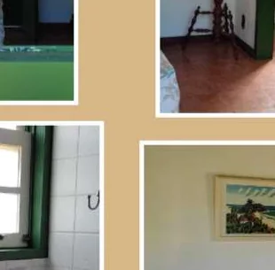Chalé 2 com cama e mesa